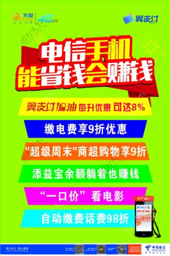 中国电信翼支付宣传海报
