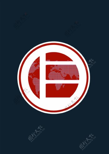 圆形科技感地球FL标志字体设计