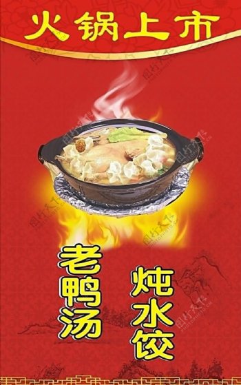 老鸭汤炖水饺海报