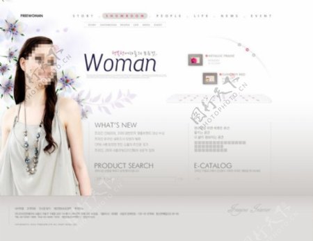 时尚女性网页网站模版页面设计