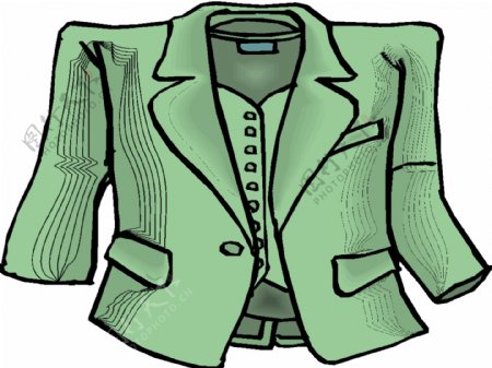 绿色调女款两件套西服设计