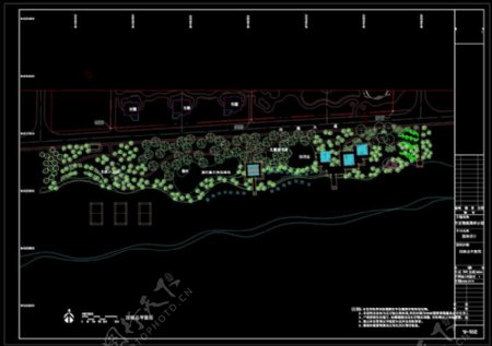 海滩公园cad图纸素材