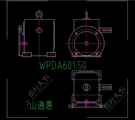 WPDA60减速机外形图CAD图纸