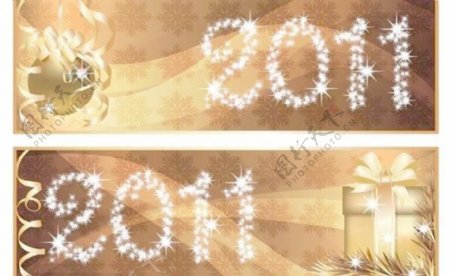 2011闪光字圣诞节banner矢量素材
