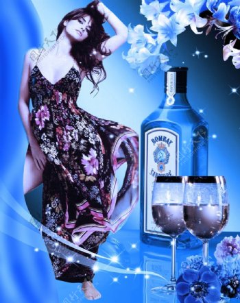 蓝宝石酒广告