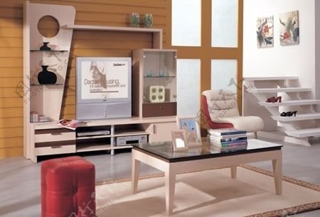 时尚简约客厅组合柜3D模型素材