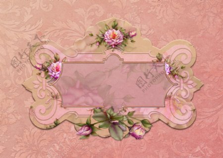 典雅花卉背景装饰图案像框素材外框篇
