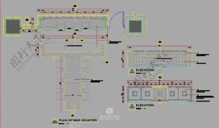 法式餐厅装修CAD施工图附效果图