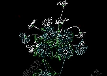 植物盆景花卉CAD饰物陈设图纸素材16