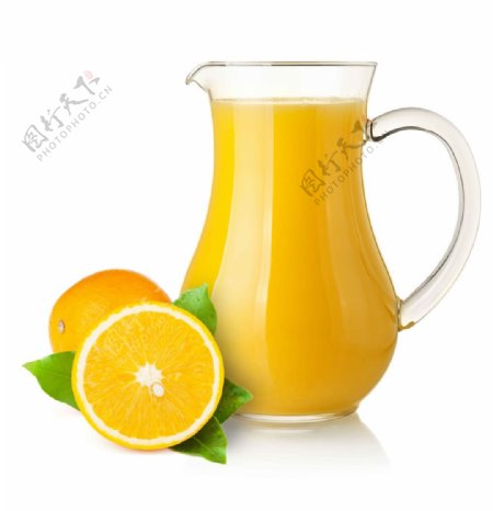 大罐橙汁高清图片