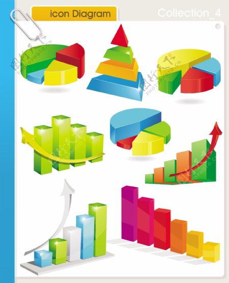 财务数据统计分析矢量图片