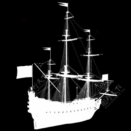 古代战舰3D兵器模型带材质免费下载4