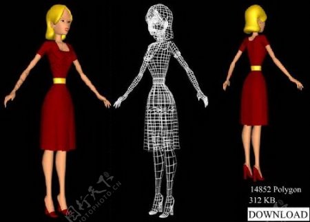 人物女性3d模型设计免费下载游戏人物模型11
