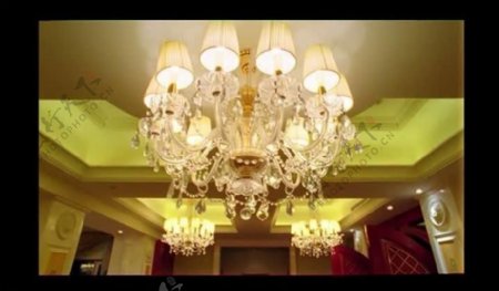 典雅水晶灯饰视频素材图片