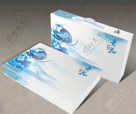 青花瓷包装纸盒平面图图片