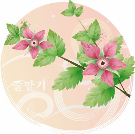 韩式水彩花纹素材免费下载