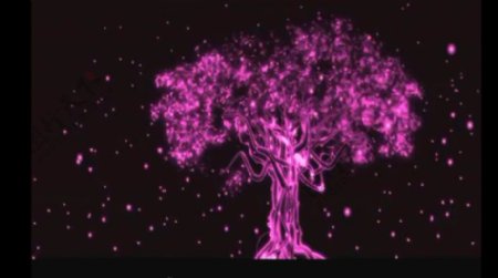 紫色荧光树舞台背景