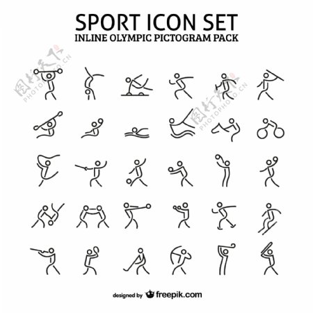 30款体育运动图标设计矢量素材