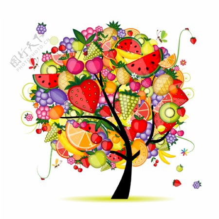 彩色创意水果树