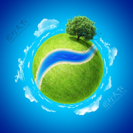 创意绿色地球素材图片