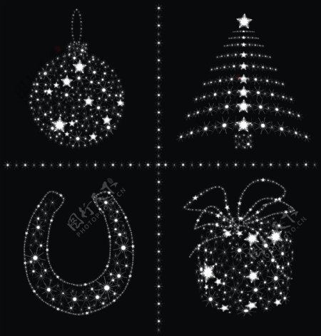 2014圣诞星装饰元素矢量图03