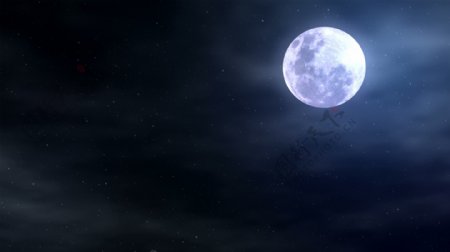 月亮和朦胧的夜空背景运动视频免费下载