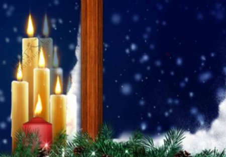 圣诞橱窗蜡烛标清动态背景视频素材