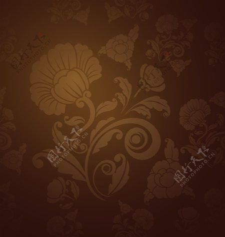 欧式花卉花纹背景图片