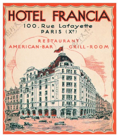 法国大酒店宣传海报图片