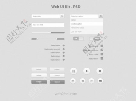 令人印象深刻的干净的WebUI元素盒PSD
