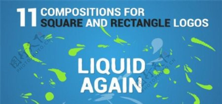 液体喷溅动画logo演绎AE模板