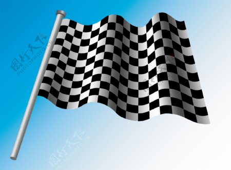 f1赛车旗帜与奖杯元素