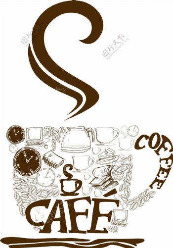 欧式风格咖啡主题元素