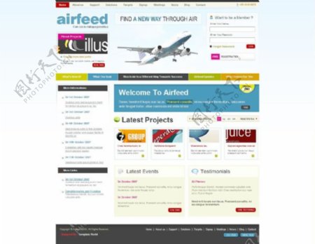 航空旅行html模板