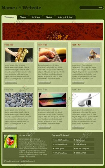 绿色复古网站设计HTML模板