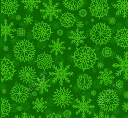 绿色雪花花纹背景矢量素材