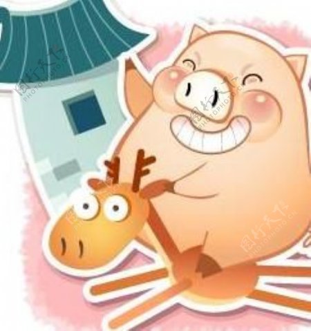 2007猪年韩国猪宝宝矢量图13