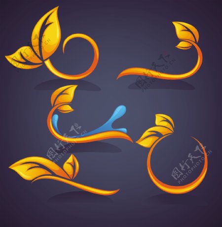 树叶水珠水滴logo设计图片