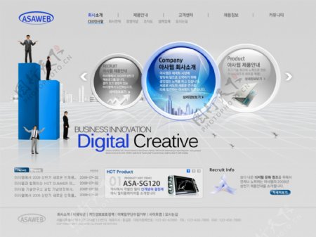 韩国电子企业网站PSD模板下载