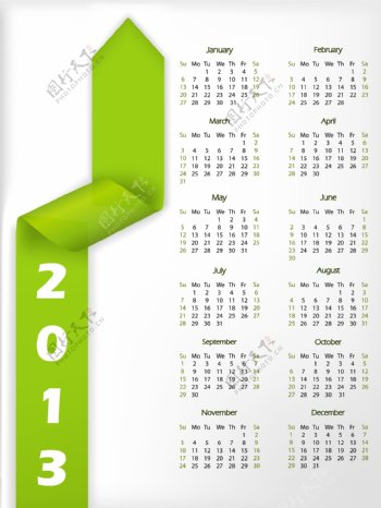绿色2013日历