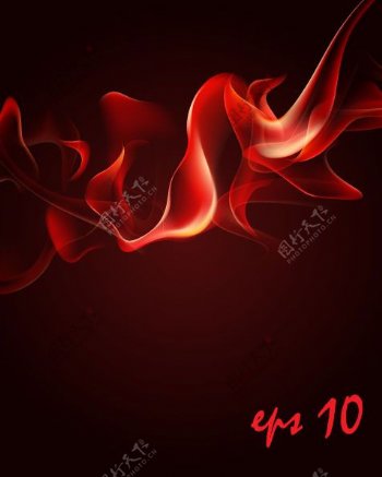 红色烟雾火焰矢量素材3