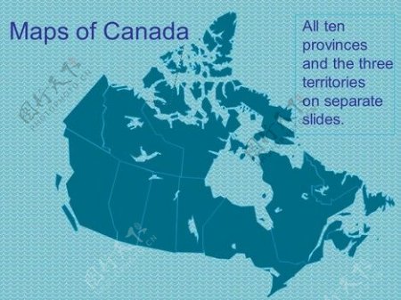 加拿大的地图模板的幻灯片