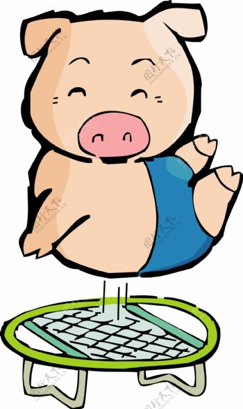 卡通生肖猪年素材可爱猪矢量图16