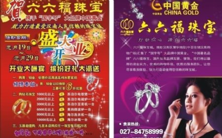 中国黄金六六福珠宝宣传单页图片