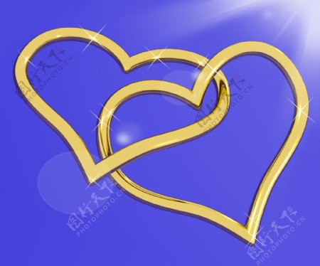 金心状的蓝色代表爱情和浪漫的戒指