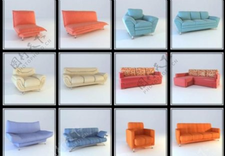 12款精美欧式沙发模型图片