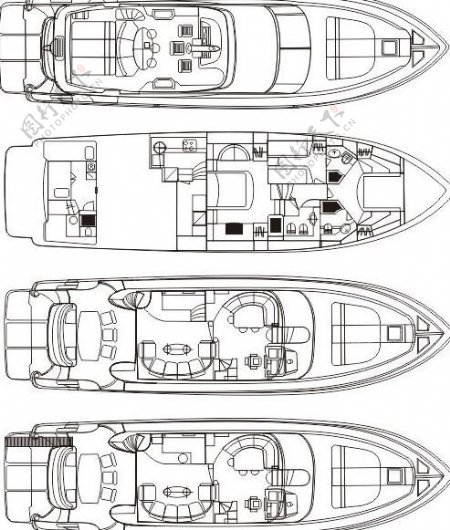 金澳64英尺豪华飞桥游艇平面结构图图片
