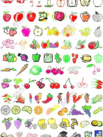 水果蔬菜矢量图精美图片