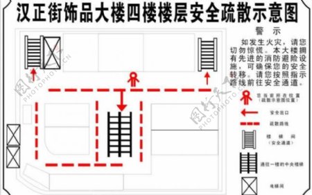 汉正街饰品大楼安全疏散示意图图片