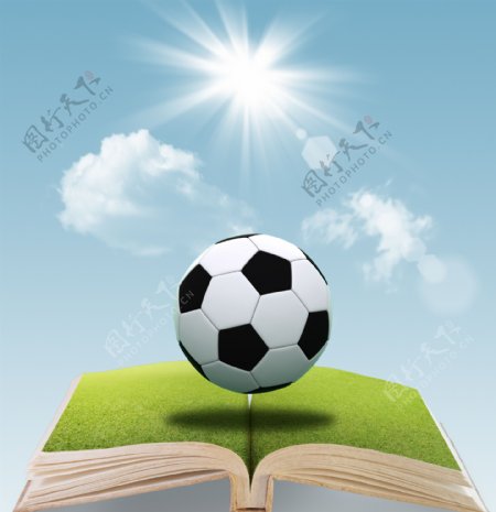 足球球打开的书